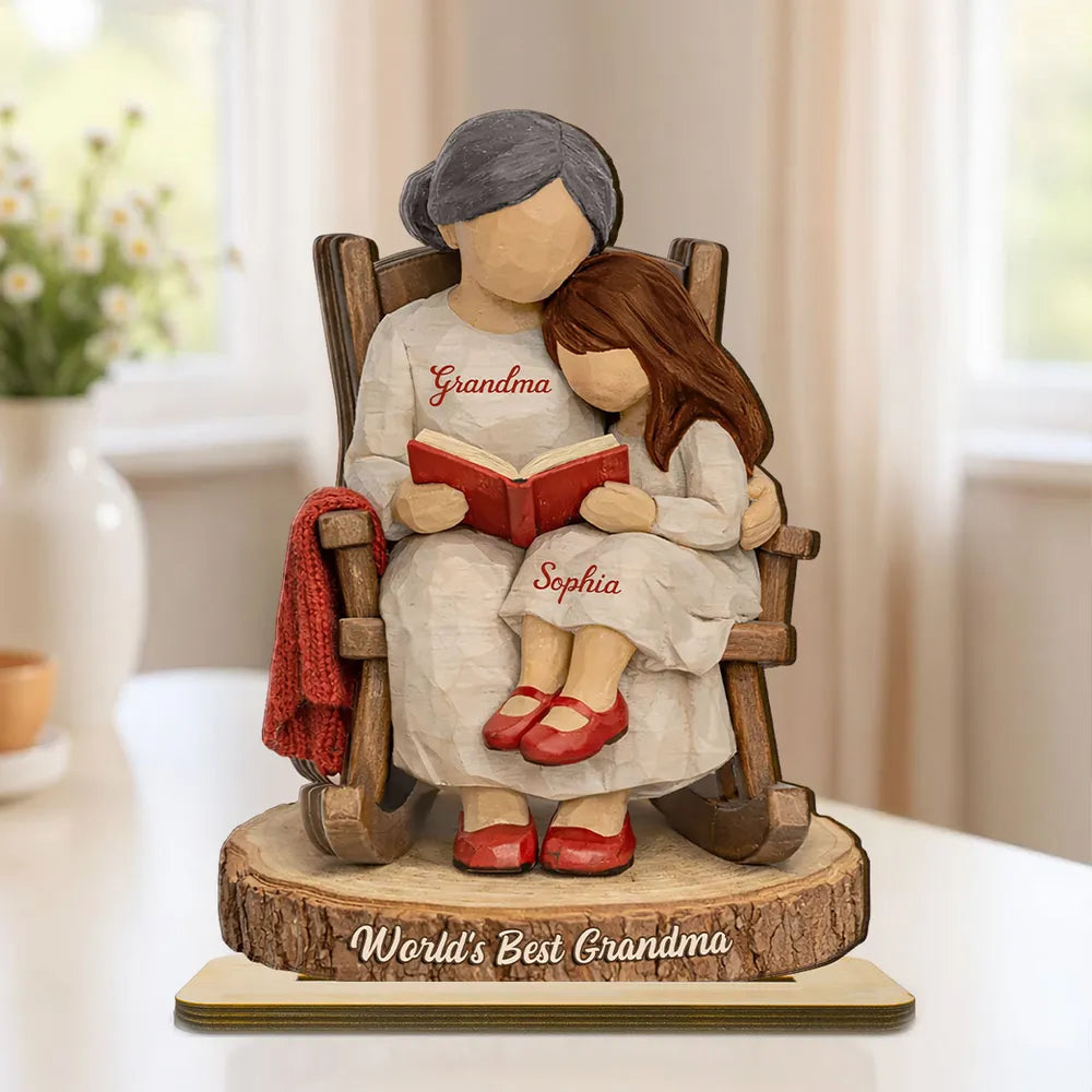 Personalized Grandma and Child Figurine for Family - Sentimental Keepsake Gift Plaque MagicInPrints