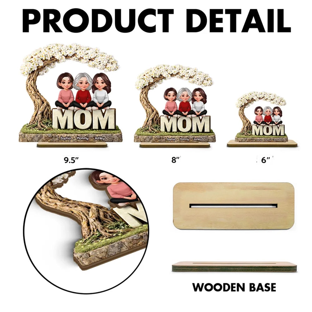 Personalized Family Tree Mom Figurine Gift - Mother's Day Keepsake Plaque MagicInPrints