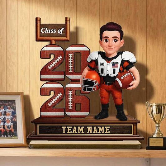 Custom Football Graduation Plaque for Class of 2026 - Personalized Team Gift Plaque MagicInPrints