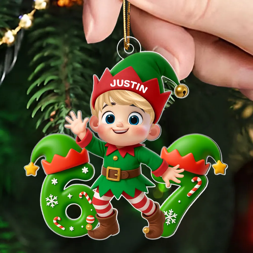 Personalized Elf Christmas Ornament for Kids - Festive Holiday Decor Ornament MagicInPrints