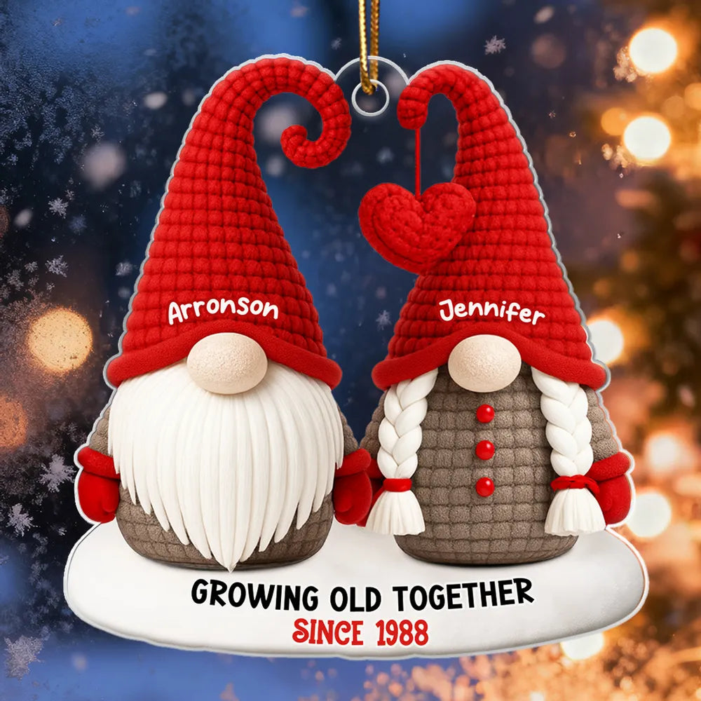 Personalized Gnome Couple Ornament for Couples - Anniversary Keepsake Ornament MagicInPrints