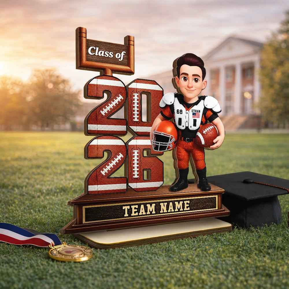Custom Football Graduation Plaque for Class of 2026 - Personalized Team Gift Plaque MagicInPrints