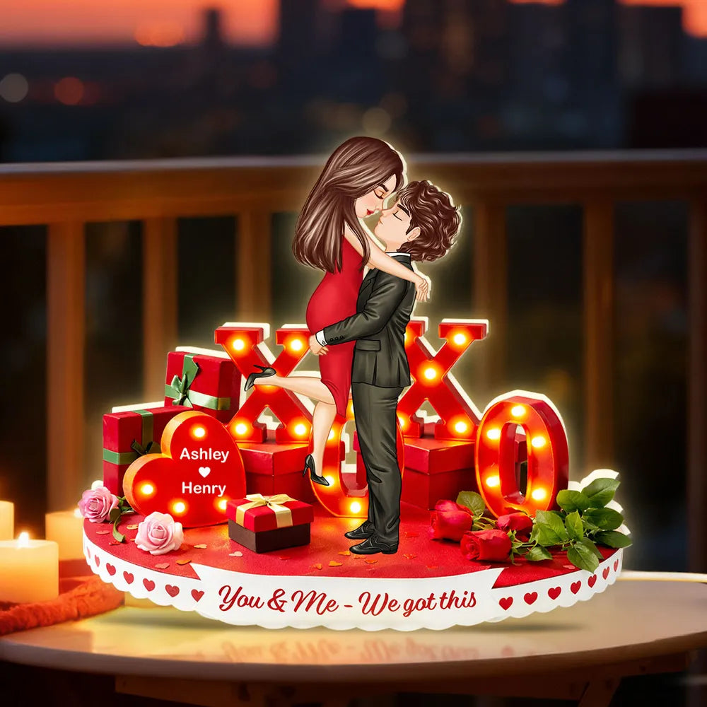 Personalized Romantic Couple Figurine for Anniversaries - Custom Names and Dates Plaque MagicInPrints