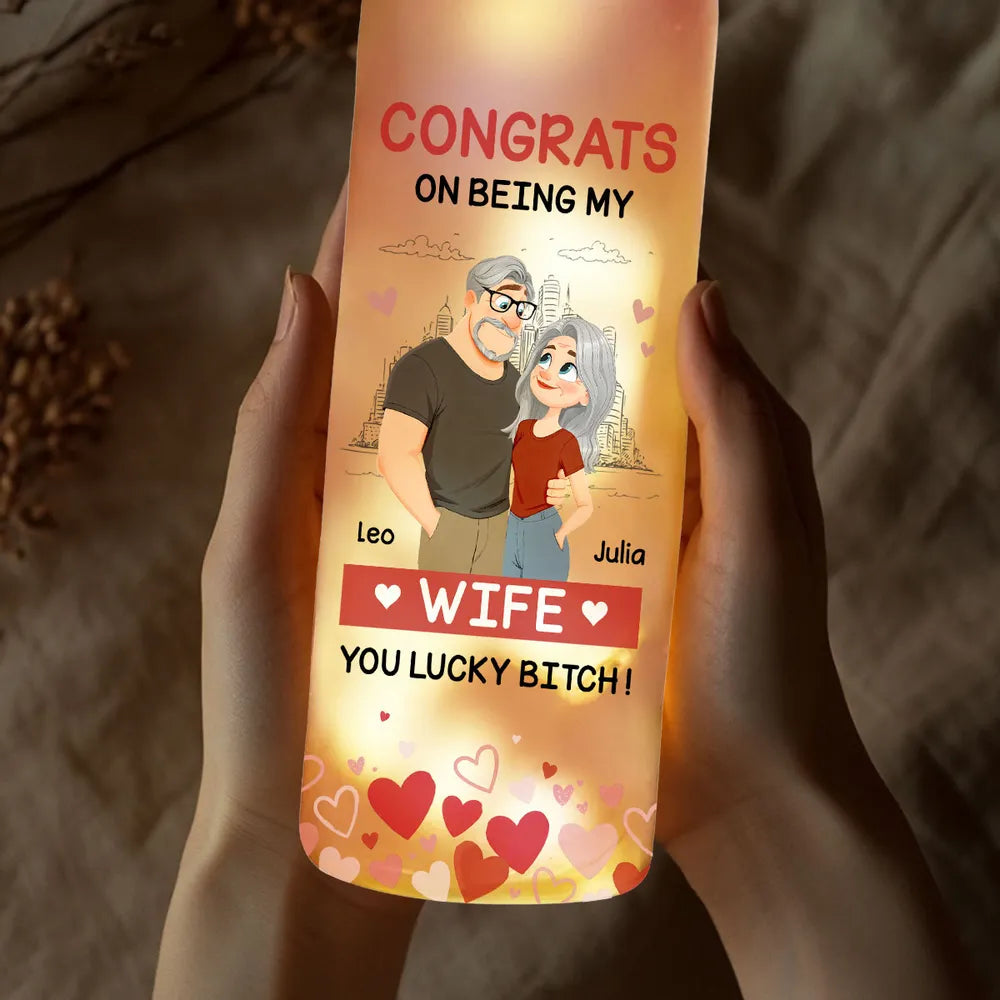 Personalized LED Bottle Lamp for Girlfriend - Romantic Gift for Anniversary Lamp MagicInPrints