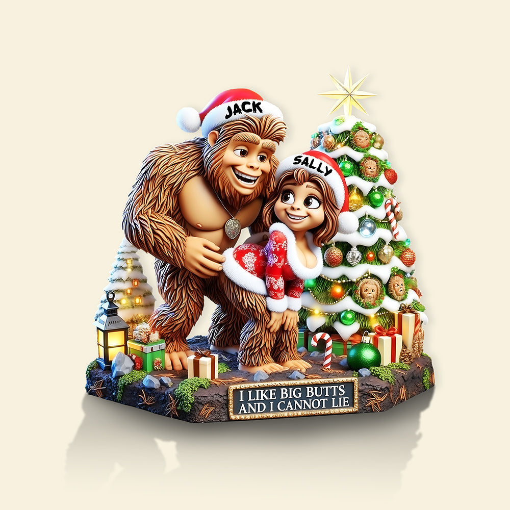 I Like Big Butts - Personalized Christmas Couple Plaque Shaped Plaques MagicInPrints