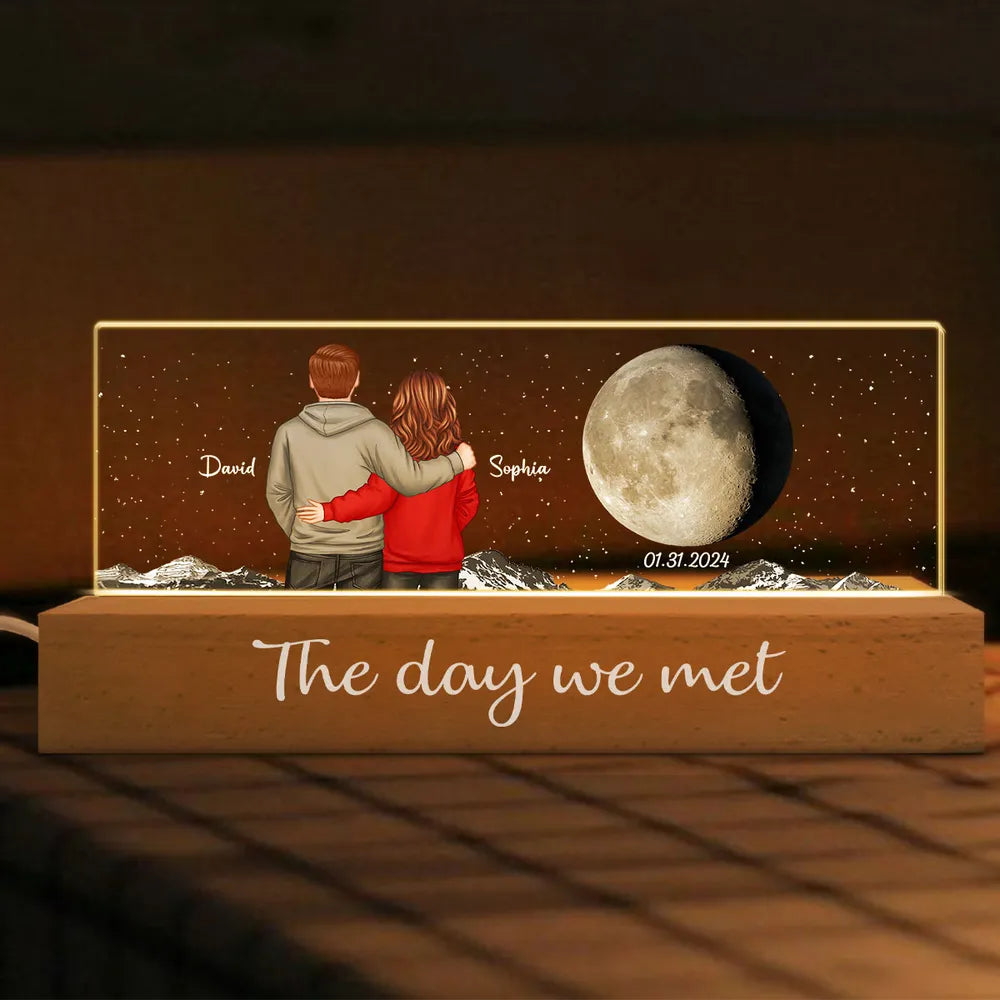 Personalized Moon Lamp Couples Gift with Custom Names - Anniversary Keepsake Plaque MagicInPrints