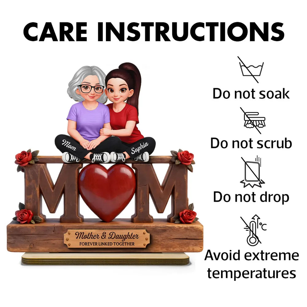Personalized Mother Daughter Figurine Gift - Sentimental Home Decor for Mother's Day Plaque MagicInPrints