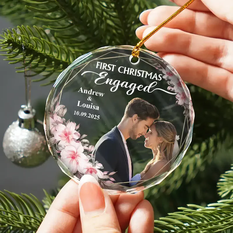 Personalized Wedding Ornament for Couples - First Christmas Married Keepsake Ornament MagicInPrints