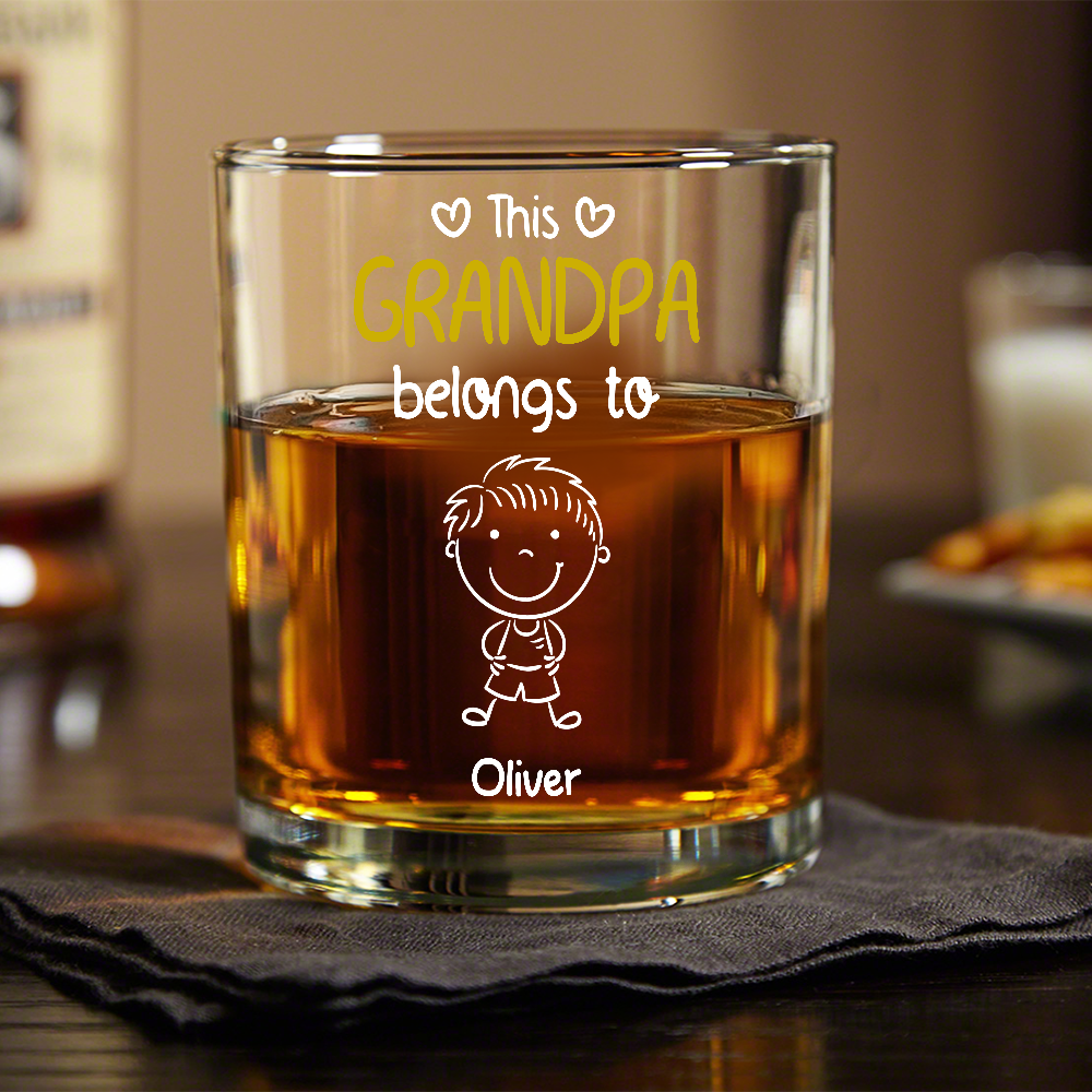 Personalized Grandpa Whiskey Glass - Custom Kids' Names Gift for Christmas Cup MagicInPrints