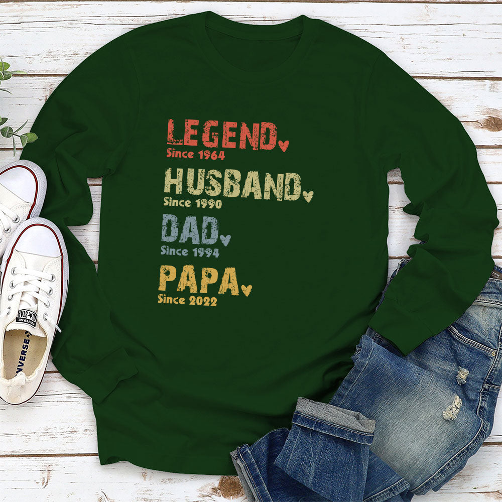 Personalized Men's T-Shirt for Dads - Legend, Husband, Dad, Papa Design Cloth MagicInPrints