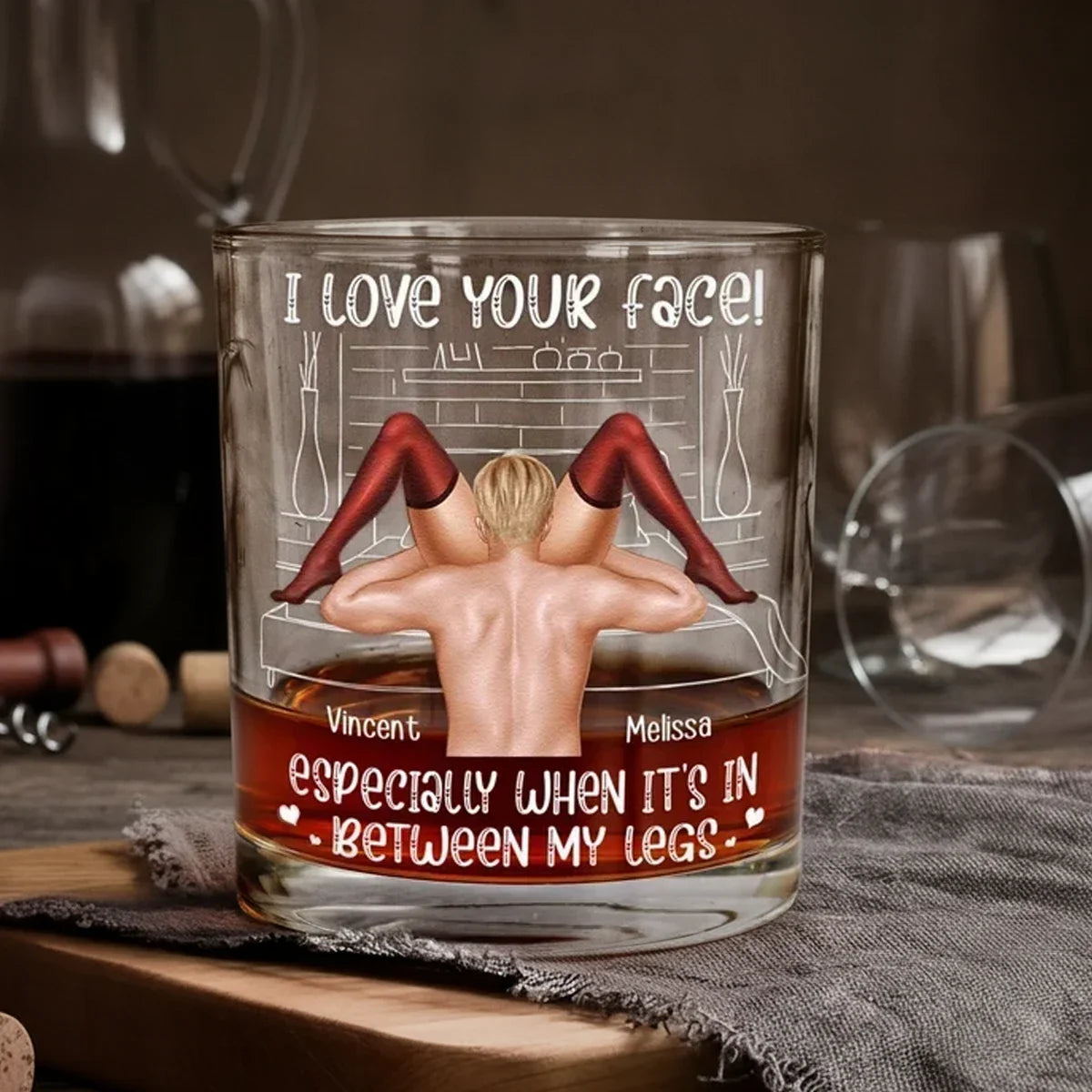 Personalized Whiskey Glass Unique Couple Gift for Partner