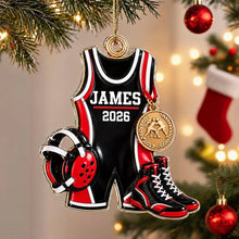 Load image into Gallery viewer, Personalized Wrestling Acrylic Ornament Gift for Son Christmas
