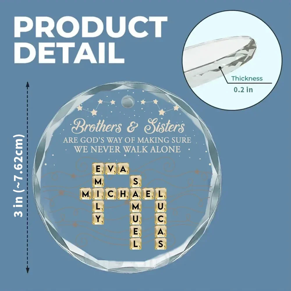 Personalized Crystal Ornament Sibling Keepsake Gift