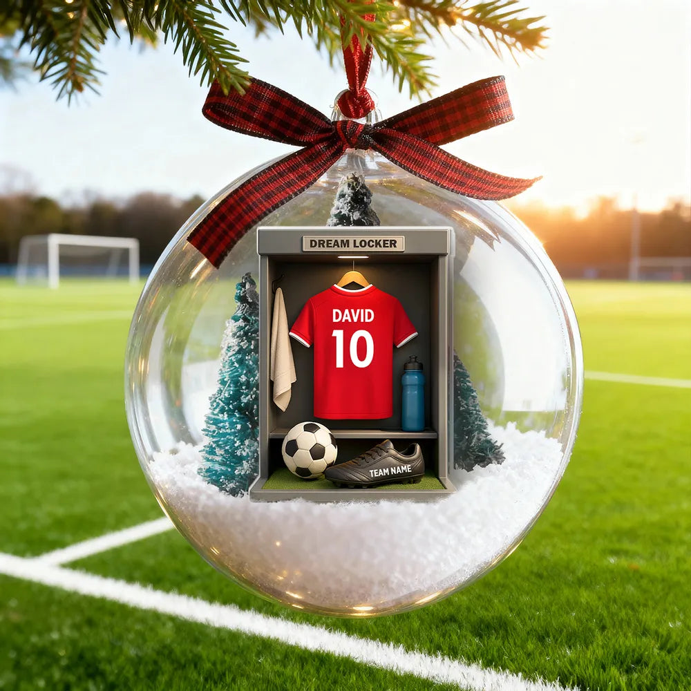 Personalized Soccer Locker Ornament for Kids - Christmas Gift Ornament MagicInPrints