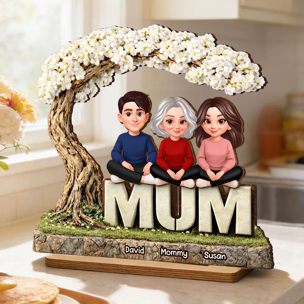 Personalized Family Tree Mom Figurine Gift - Mother's Day Keepsake Plaque MagicInPrints