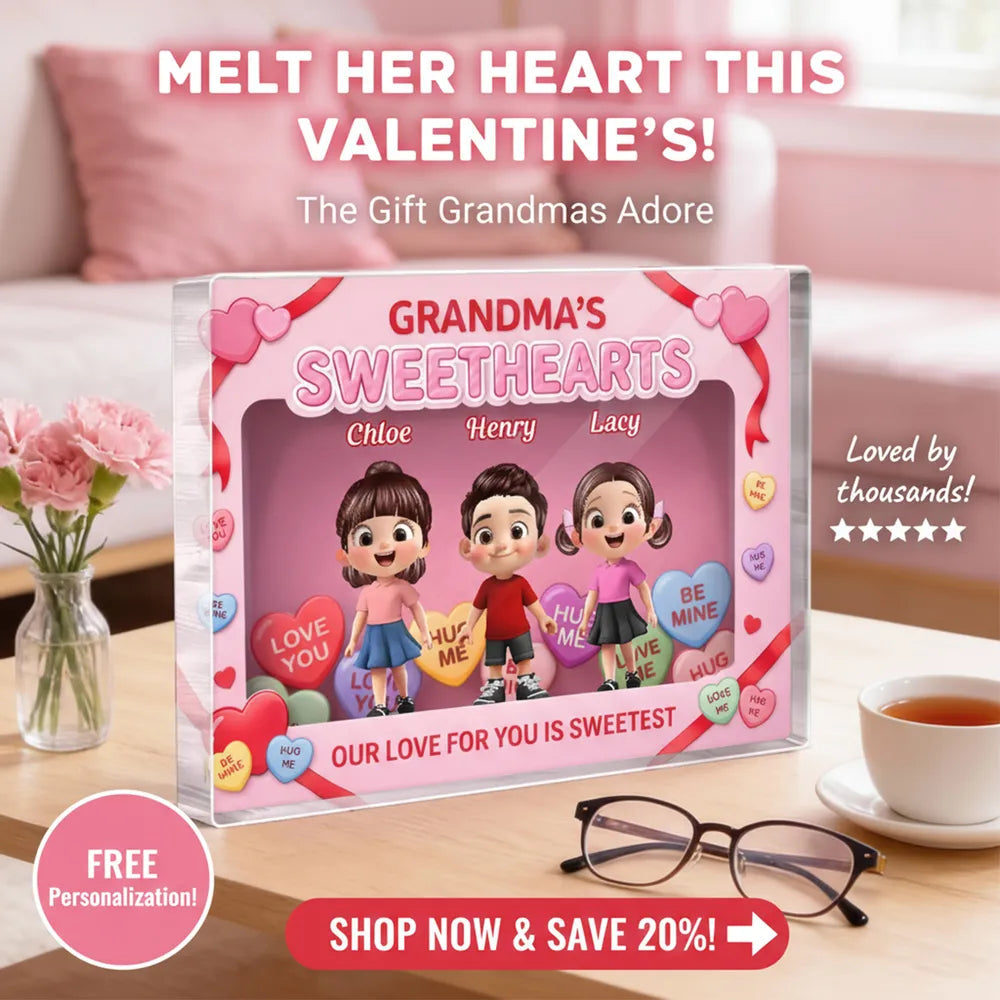 Personalized Grandma's Sweethearts Figurine Set for Grandchildren - Sentimental Gift Plaque MagicInPrints