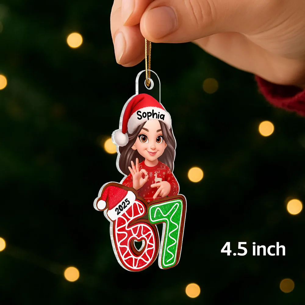 Personalized Christmas Ornaments for Kids - Cute Gingerbread Design 2025 Ornament MagicInPrints