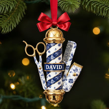 Load image into Gallery viewer, Barber&#39;s Essentials Ornament - A Personalized Keepsake for Barbers Ornament MagicInPrints
