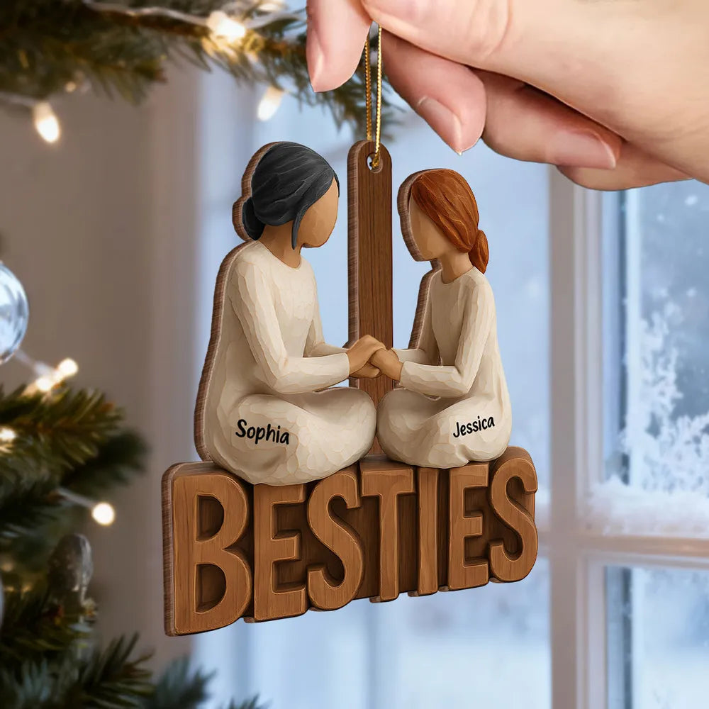 Personalized Best Friends Ornament - Custom Names Figurine for Friendship Gift Ornament MagicInPrints