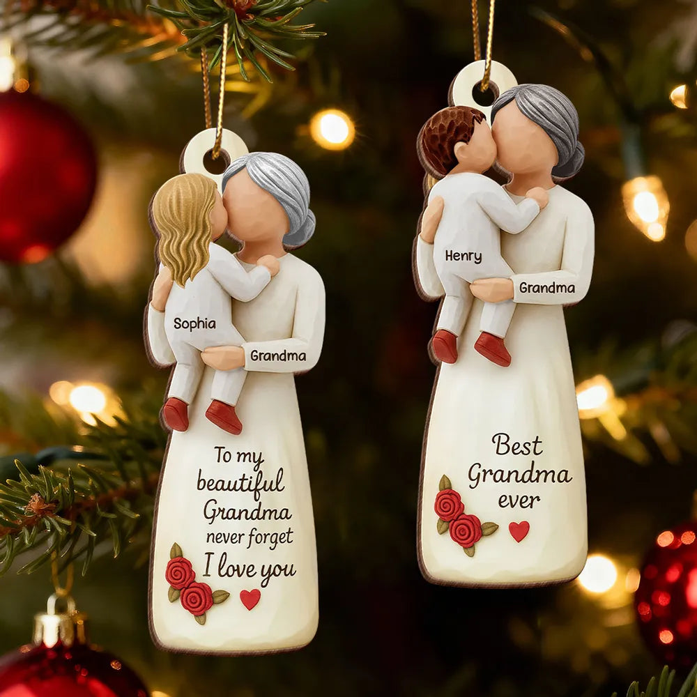 Personalized Grandma Ornament for Grandchildren - Heartfelt Christmas Gift Ornament MagicInPrints
