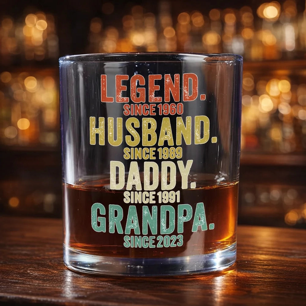 Personalized Whiskey Glass for Dad - Legend Husband Daddy Grandpa Gift Cup MagicInPrints