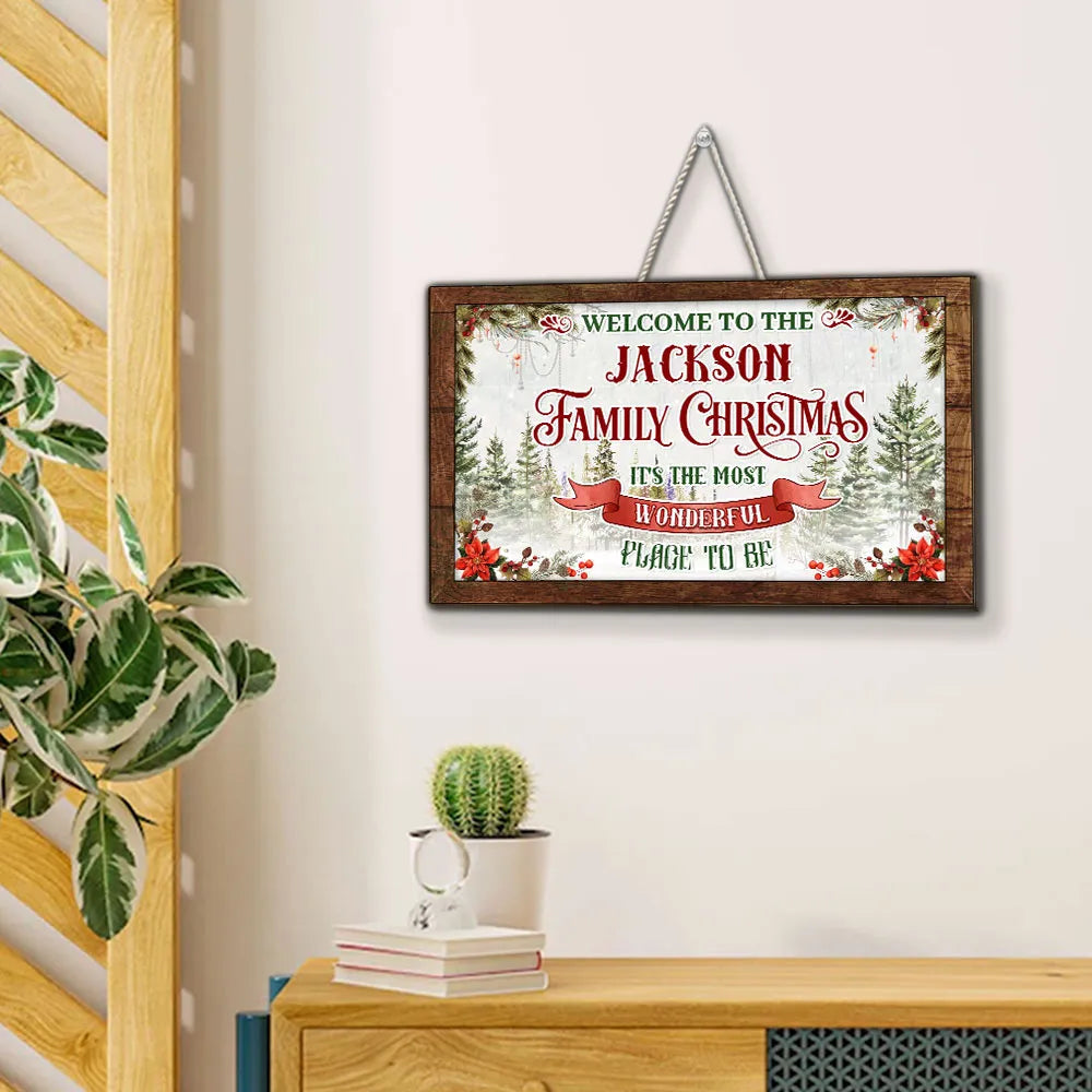 Personalized Family Christmas Sign - Rustic Holiday Decor for Home Sign MagicInPrints