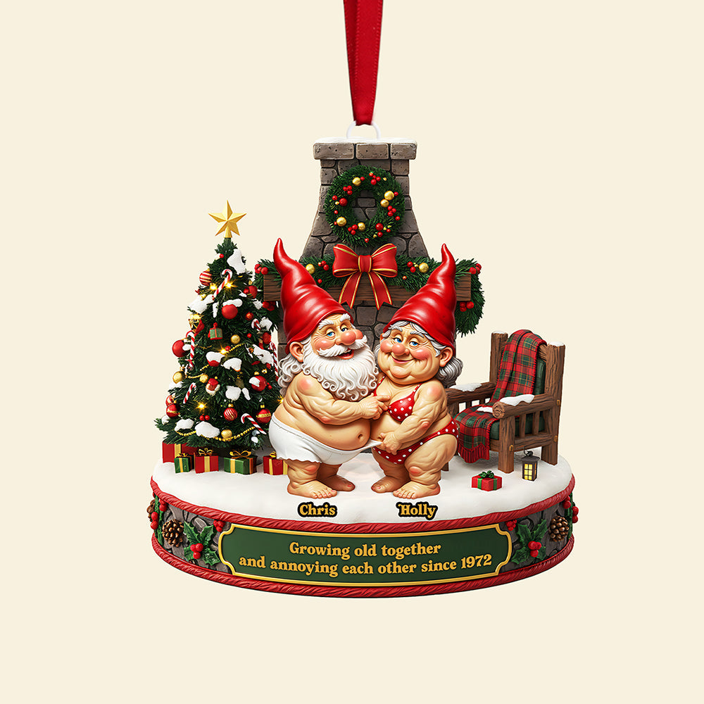 Personalized Gifts For Christmas, Gnome Couple Acrylic Ornament Ornament MagicInPrints