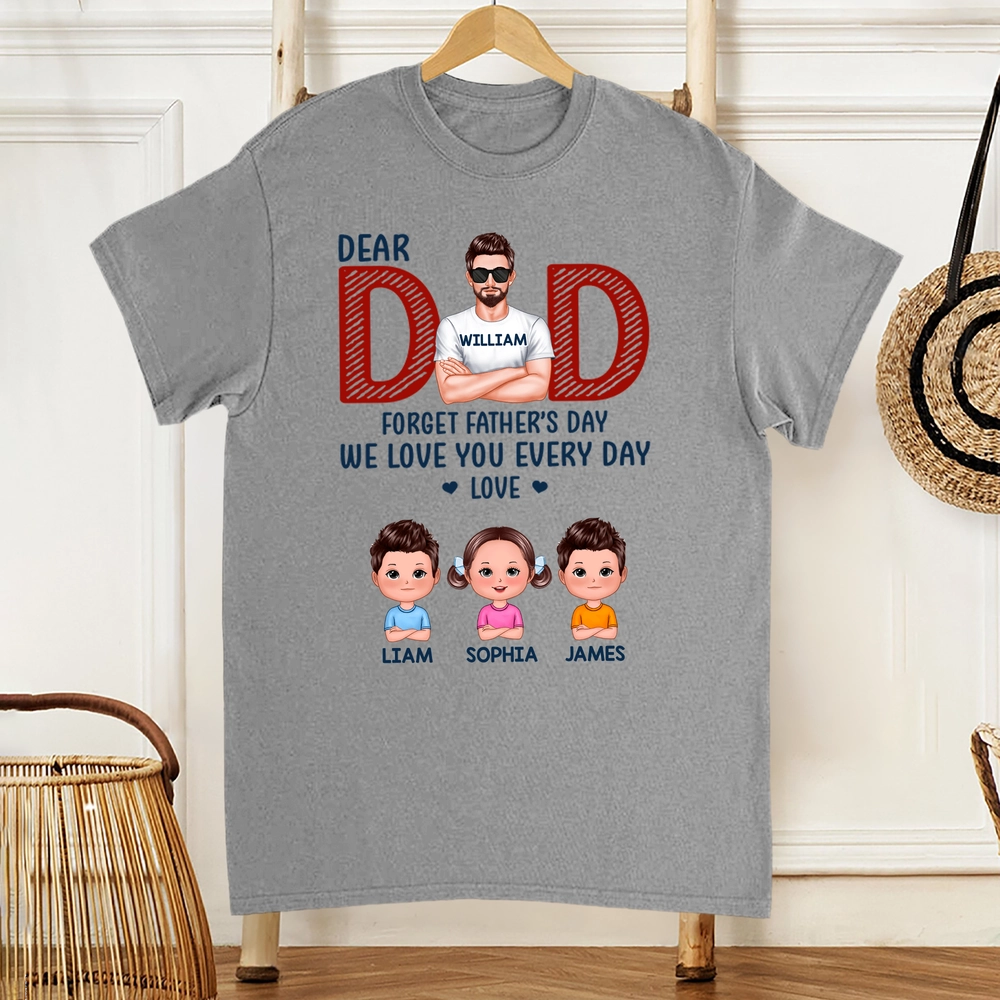 Personalized Father's Day T-Shirt for Dad with Kids' Names - Sentimental Gift Cloth MagicInPrints