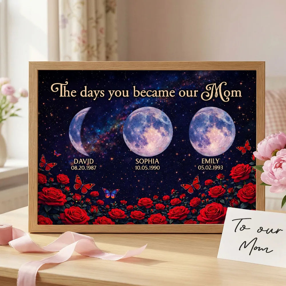 Personalized Moon Phase Canvas for Mom - Sentimental Family Gift Poster or Canvas MagicInPrints