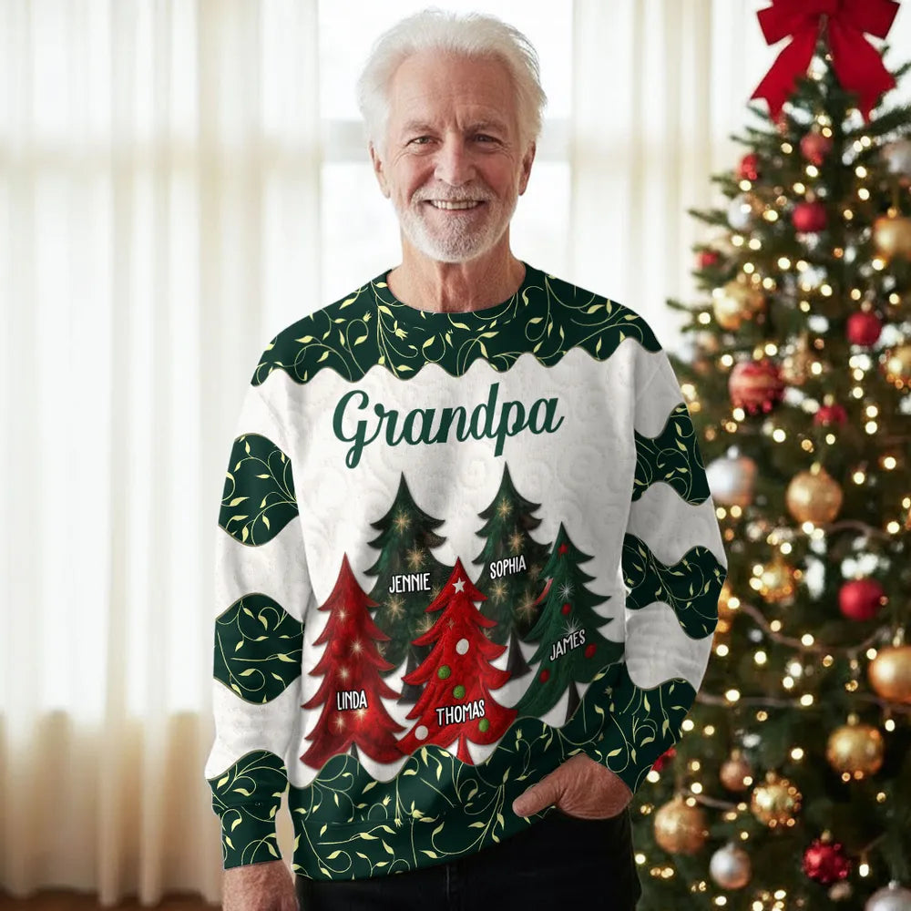 Personalized Christmas Sweater for Grandma with Family Names - Holiday Gift Cloth MagicInPrints