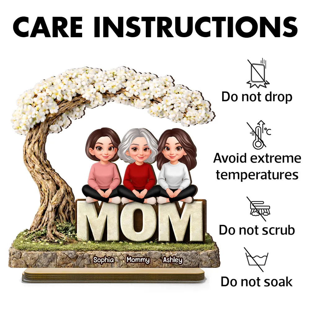 Personalized Family Tree Mom Figurine Gift - Mother's Day Keepsake Plaque MagicInPrints