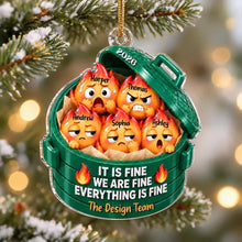Load image into Gallery viewer, Personalized Funny Dumpster Fire Ornament Gift for Coworkers  | Christmas Decor
