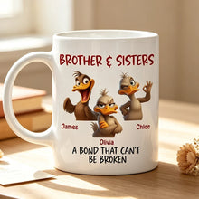 Load image into Gallery viewer, Personalized White Ceramic Mug for Siblings Custom Gift
