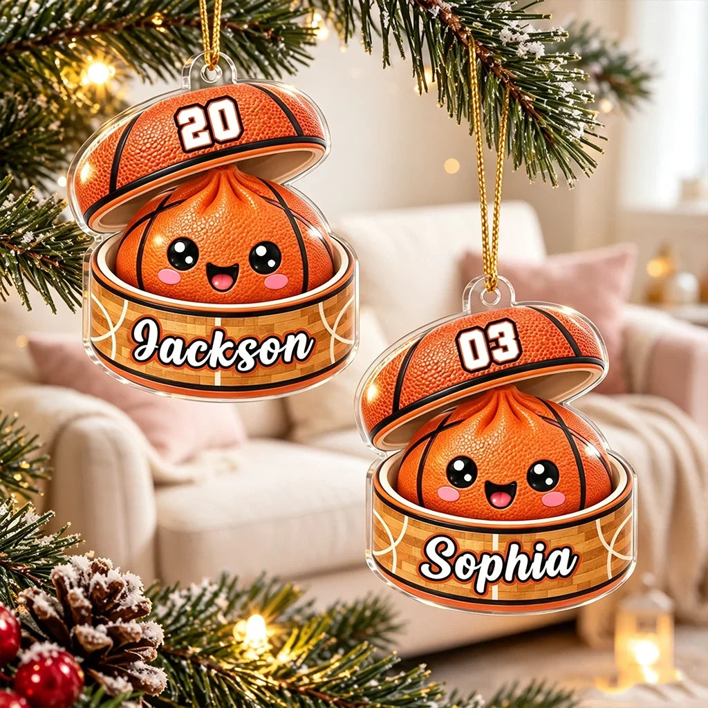 Personalized Basketball Dumpling Acrylic Ornament Gift for Kids