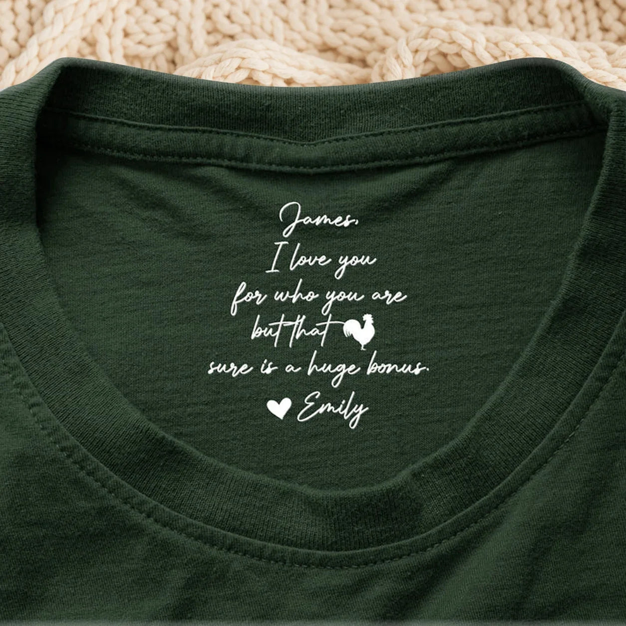 Personalized Classic Tee Hidden Message Gift for Partner