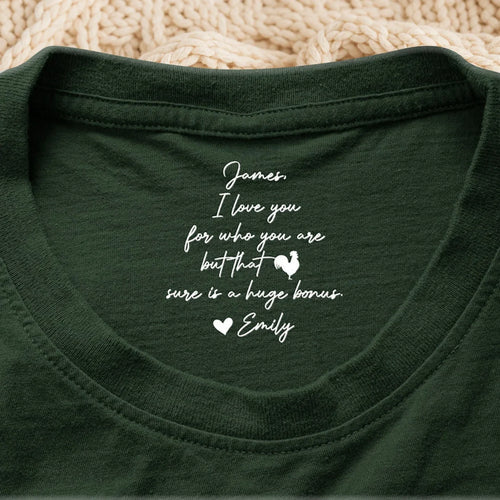 Personalized Classic Tee Hidden Message Gift for Partner