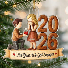 Load image into Gallery viewer, Personalized Acrylic Engagement Ornament Unique Gift for Couple
