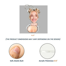 Load image into Gallery viewer, Personalized Cheeky Silicone Chest Keychain Gift for Partner
