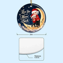 Load image into Gallery viewer, Personalized Ceramic Christmas Ornament for Grandma &amp; Granddaughter - Navy Gold Moon Gift
