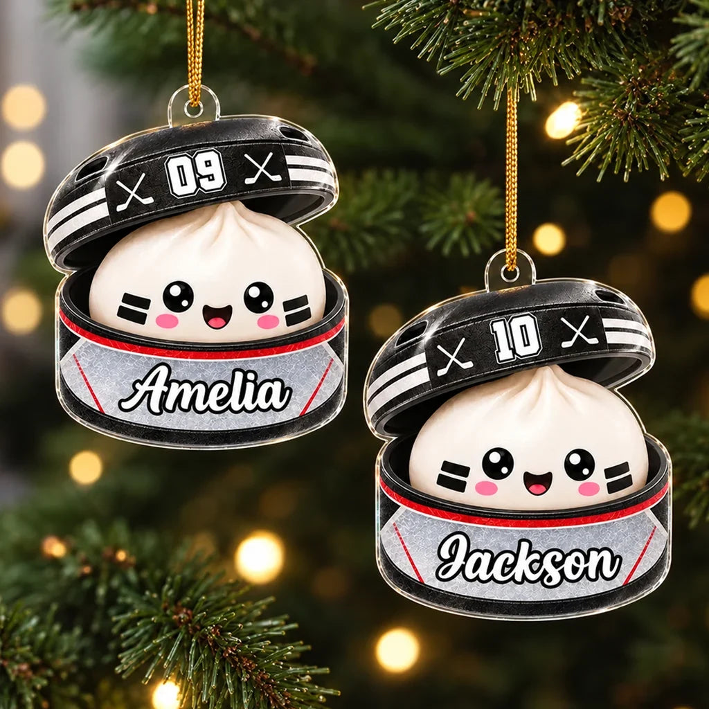Personalized Hockey Dumpling Acrylic Ornament Gift for Kids