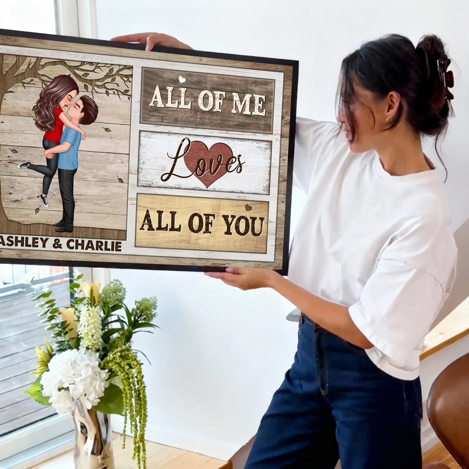 Personalized Romantic Canvas Print for Couples with Custom Names - Anniversary or Wedding Gift Other MagicInPrints