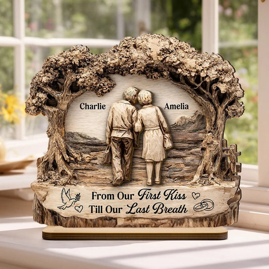 Personalized Wooden Couple Sculpture for Anniversary - Sentimental Gift Plaque MagicInPrints