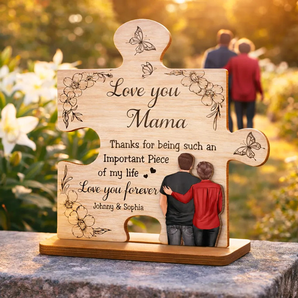 Personalized Wooden Puzzle Piece for Mom - Sentimental Gift for Mother's Day Plaque MagicInPrints