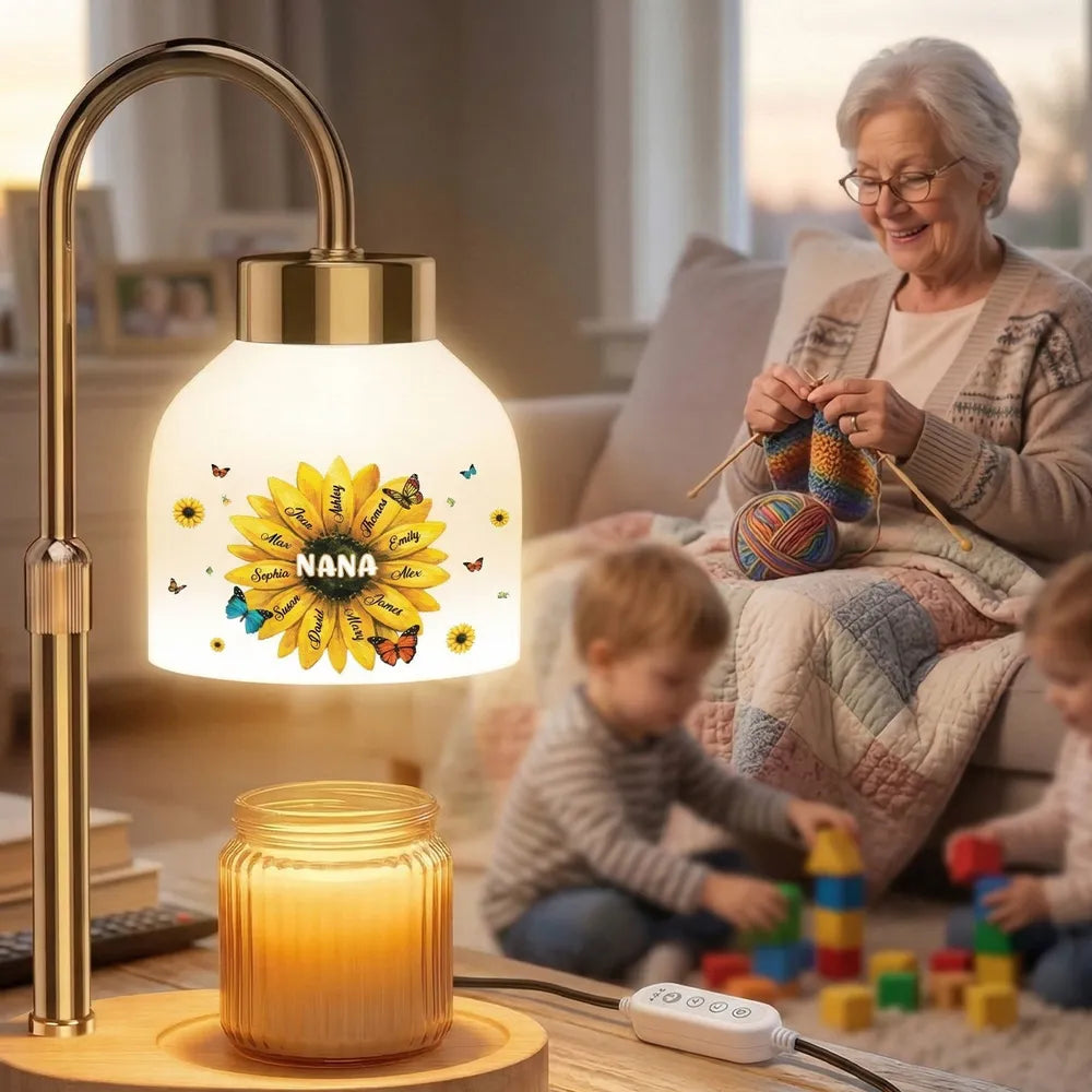 Custom Sunflower Lamp for Nana - Personalized Family Gift Lamp MagicInPrints