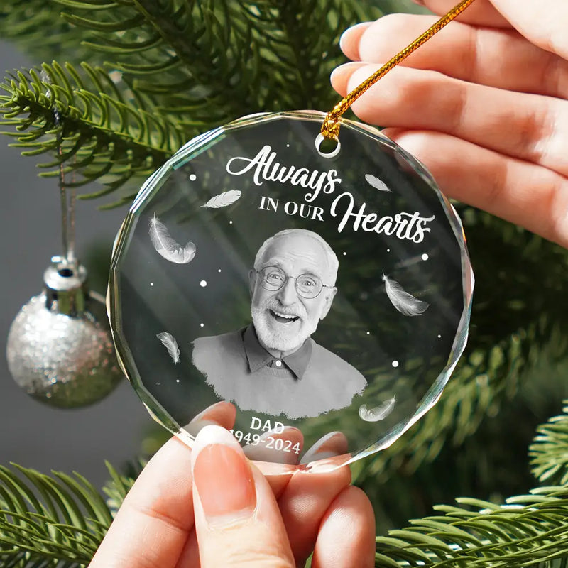 Personalized Memorial Ornament for Dad - Always in My Heart Keepsake Ornament MagicInPrints