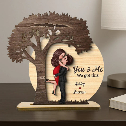 Personalized Wooden Couple Sculpture for Romantic Gift - Anniversary or Valentine's Day Plaque MagicInPrints