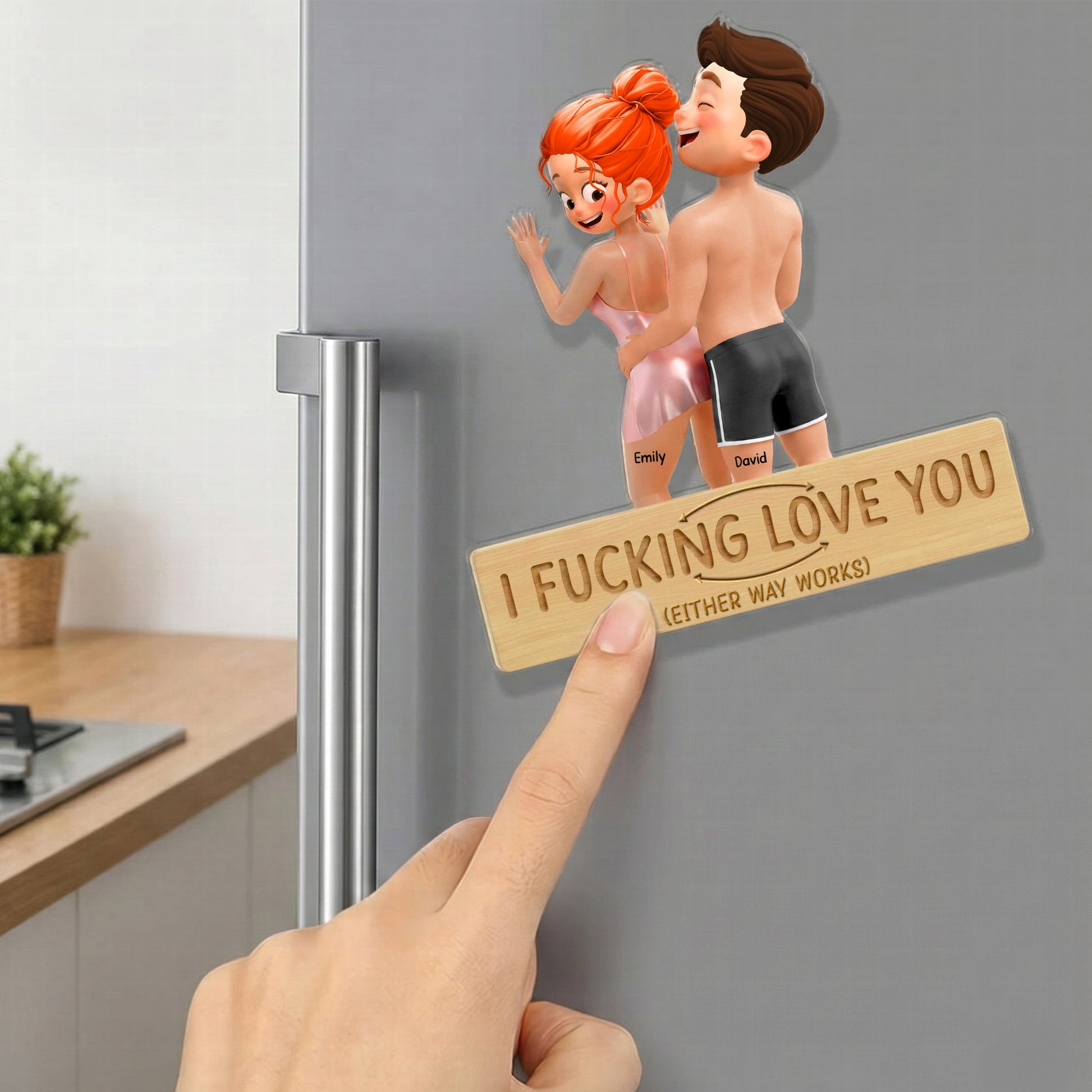 Humorous Couples Fridge Magnet - Fun Gift for Loved Ones Fridge Magnet MagicInPrints