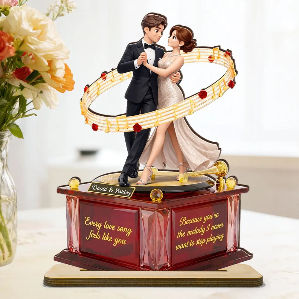 Personalized Romantic Couple Music Box for Lovers - Anniversary Gift Plaque MagicInPrints