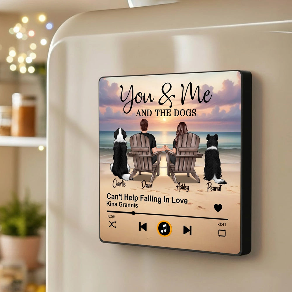 Personalized Music Plaque for Dog Lovers - Romantic Beach Scene Fridge Magnet MagicInPrints