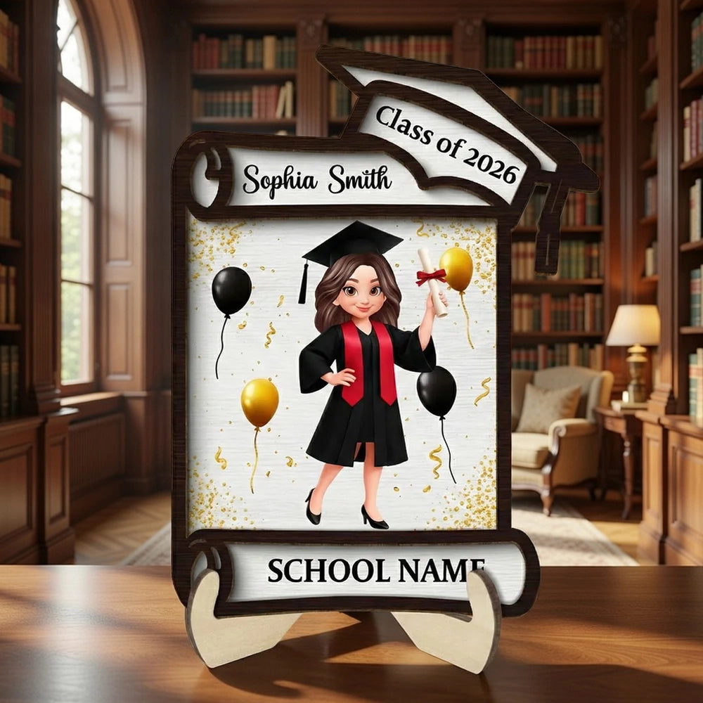 Personalized Graduation Plaque for Class of 2026 - Custom School Name Gift Plaque MagicInPrints